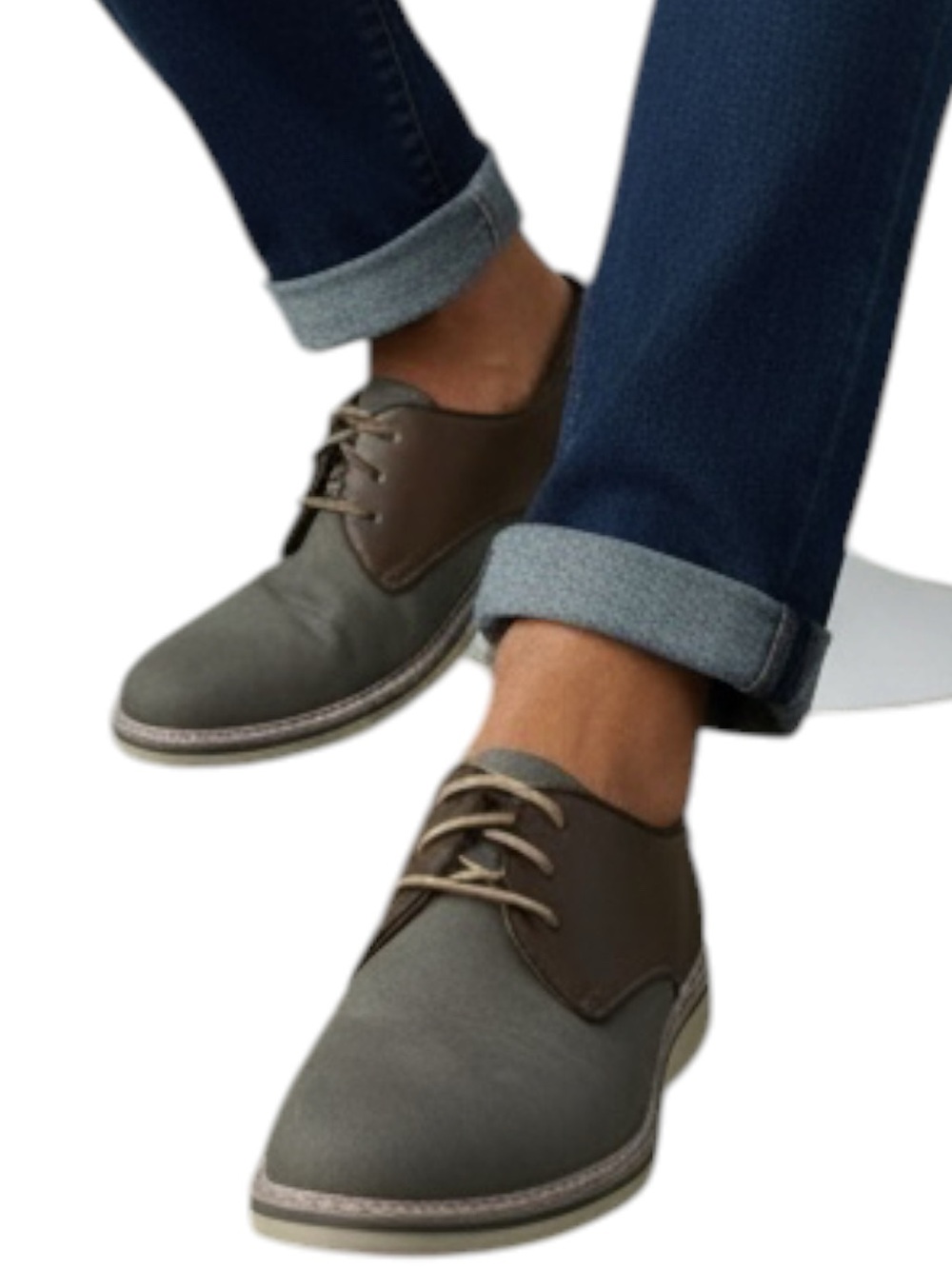 FREEMAN Two-Tone Brown and Gray Derby Oxford Dress/Casual Shoes Size 8
